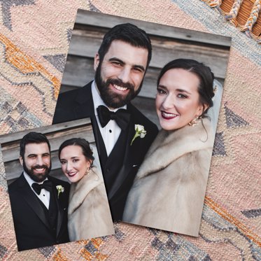 Mpix Premium Photo Prints featuring photos on a couple smiling on their wedding day. 
