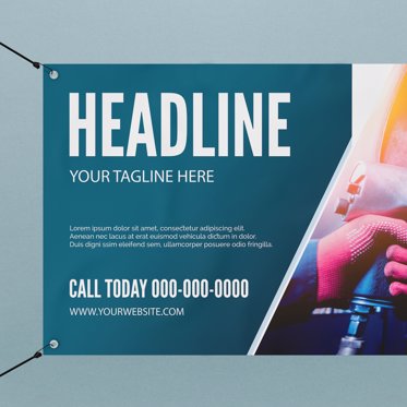 A personalized banner ready to promote your business with your custom design ready for all the important details. 