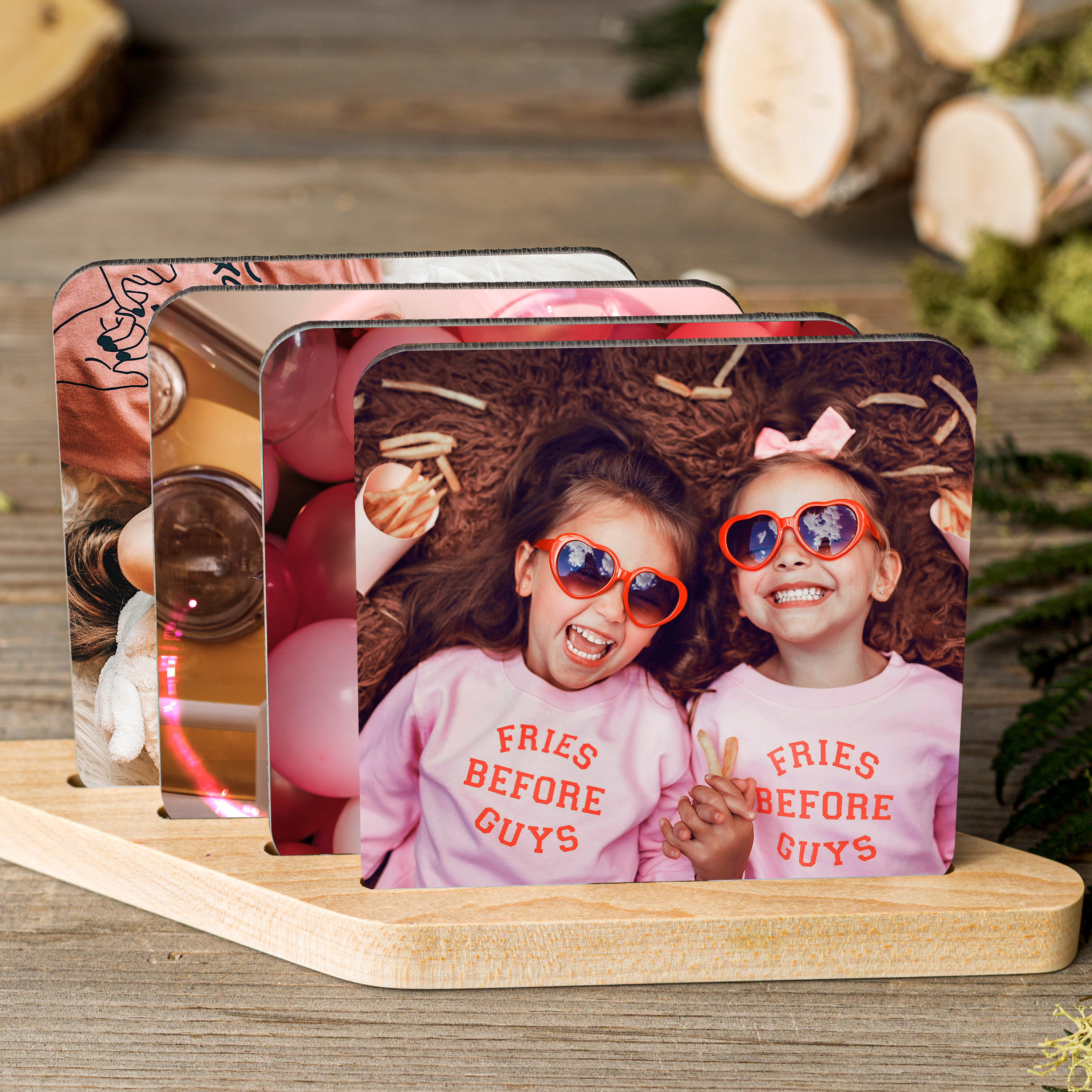 Promotional Single Custom Photo Coaster w/Easel