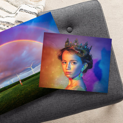 Brightly colored and detailed glossy prints.