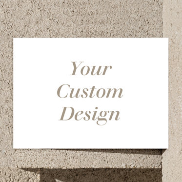 5x7 rectangular shape, standard trim DIY Christmas card. The custom holiday card reads 'Your Custom Design' on the front.