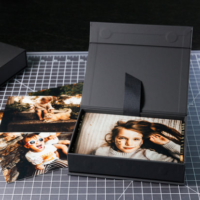 A Black Print Box assembled with 4x6" Prints