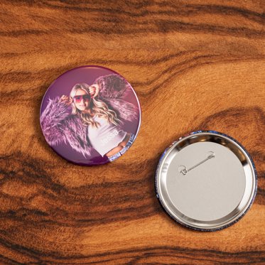 A look at the secure pinback of our photo buttons for display purposes