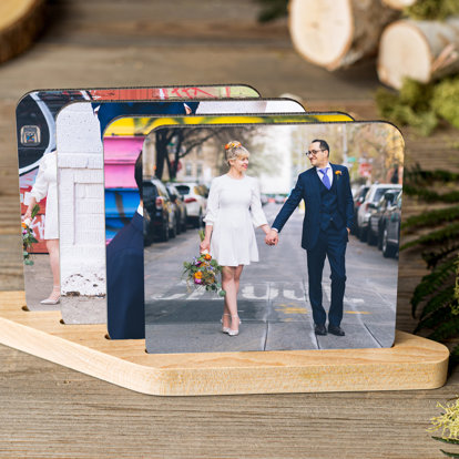 Promotional Single Custom Photo Coaster w/Easel