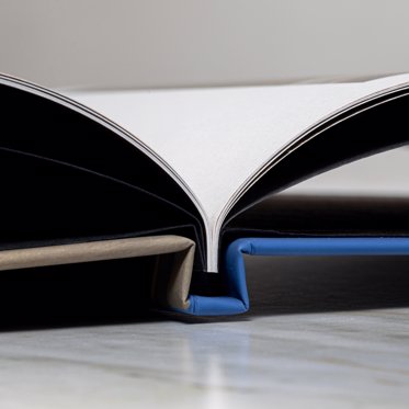 An up close view of our standard magazine style binding.