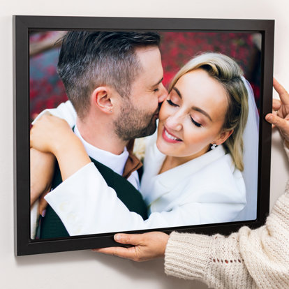 Double 4x4 Wood Photo Frame Instagram, Hinged Picture Frames, with Glass Front, Fit for Stands Vertically on Desk Table Top or Wall Hanging (Window