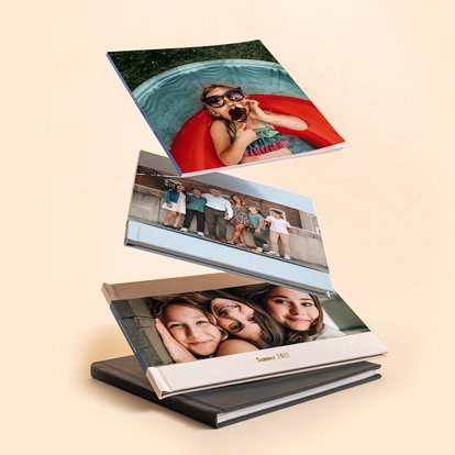 A collection of premium photo books and albums from Mpix. 