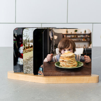 coasters with photos is optional coaster holder showing random family pictures